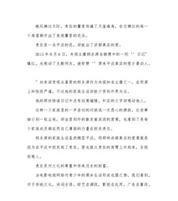 每一个人的责任（感受责任的力量）